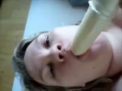 On video, a shameless Danish harlot masturbates for me.